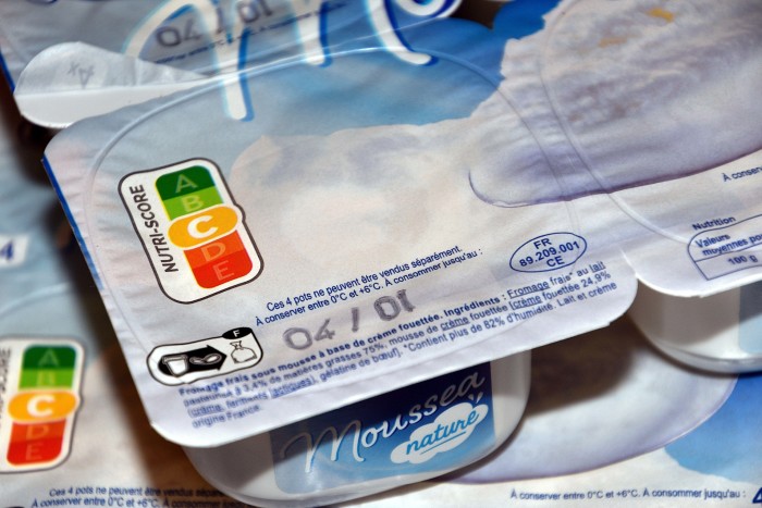 A Nutri-Score label that gives a product a C rating