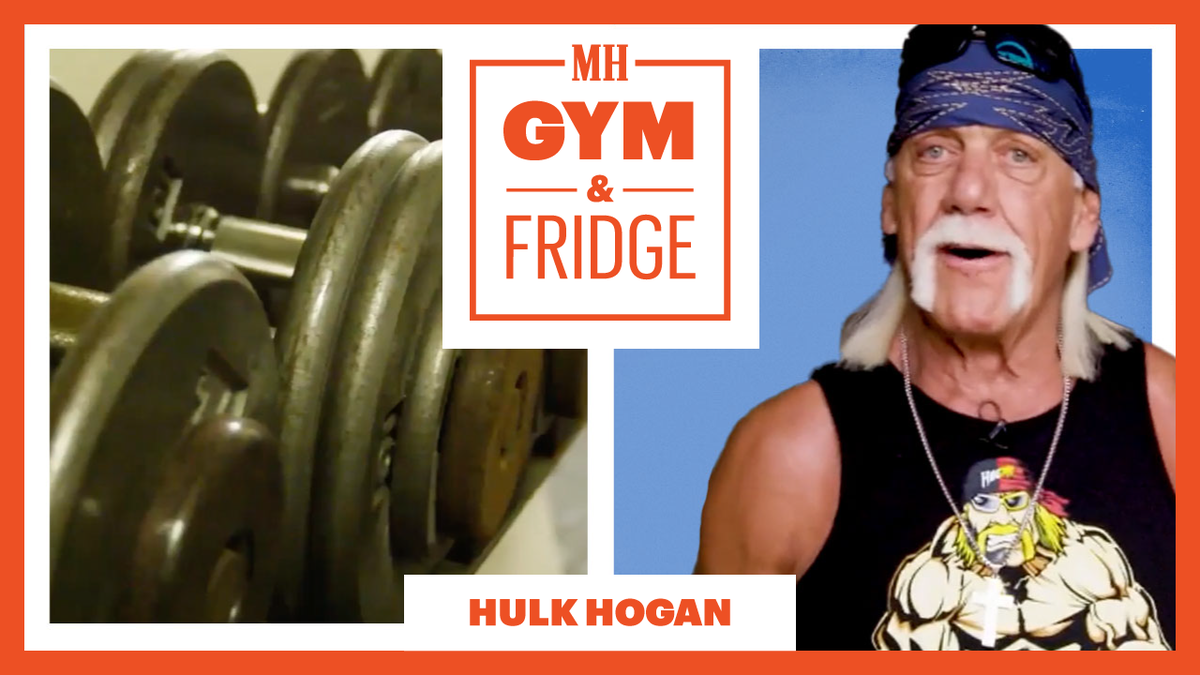 Video player poster image preview for Hulk Hogan shows off his gym and fridge |  Gym and Refrigerator |  Men's health